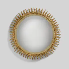 Line Vautrin, 'Soleil torsadé' mirror, circa 1960, Talosel resin, coloured mirrored glass, convex mirrored glass