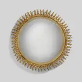 Line Vautrin, 'Soleil torsadé' mirror, circa 1960, Talosel resin, coloured mirrored glass, convex mirrored glass