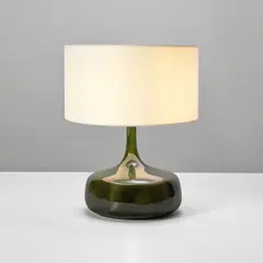 Table lamp, model no. GC1 by Jacques & Dani Ruelland, circa 1960, Glazed earthenware, fabric shade, sold Nov 2025