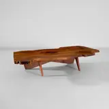 'Slab II' coffee table by George Nakashima, 1967, American black walnut, East Indian rosewood, sold Nov 2025