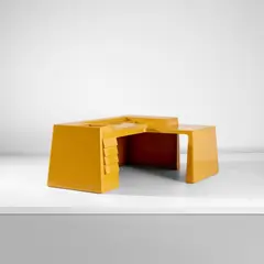 Vittorio Introini, Desk, circa 1968, Moulded fiberglass, painted wood