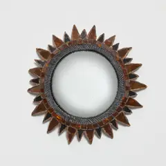 Line Vautrin, 'Soleil à Pointes' mirror, model no. 1, circa 1955, Talosel resin, coloured mirrored glass, convex mirrored glass