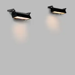 Le Corbusier, Pair of wall lights, circa 1954, Painted steel, aluminium, glass, brass