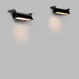Le Corbusier, Pair of wall lights, circa 1954, Painted steel, aluminium, glass, brass
