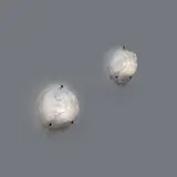 Toni Zuccheri, Pair of large wall lights, model no. 807.2, from the 'Trofei' series, circa 1966, Stracciato lattimo a rilievi glass, chrome-plated metal