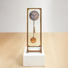 Adolf Loos, Rare longcase clock, circa 1904, Copper-plated brass, glass, brass