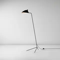 Serge Mouille, 'Simple' floor lamp, circa 1953, Painted steel, painted aluminium, brass