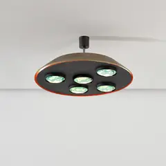 Ceiling light, model no. 2132 by Fontana Arte, circa 1963, Painted aluminium, painted steel, glass, steel, sold Nov 2025