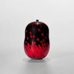 Yoichi Ohira, 'Le Foglie Rosse e le Macchie Nere a Pois' vase, 2002, Hand-blown glass canes with murrine and powder inserts, polished surface