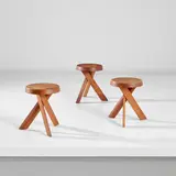 Pierre Chapo, Three stools, model no. S 31, designed 1974, Elm