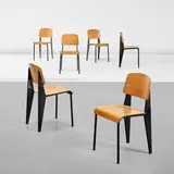 Jean Prouvé, Set of six 'Semi-metal' chairs, model no. 305
