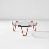 Jean Royere, 'Val d'or' coffee table, circa 1962, Painted iron, glass