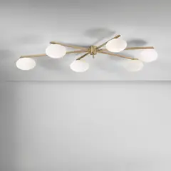 'Sei lune' ceiling light by Angelo Lelii, circa 1961, Brass, glass, sold Nov 2025