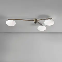 Angelo Lelii, 'Tre lune' ceiling light, circa 1961, Brass, glass