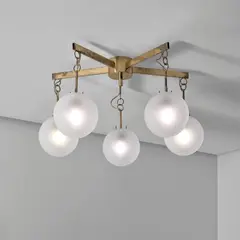 Angelo Lelii, Chandelier, circa 1960, Brass, glass