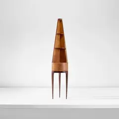 Gio Ponti, Corner cabinet, circa 1927, Cherry-veneered wood, East Indian rosewood, brass