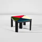 Ico Parisi, Set of four modular side tables, circa 1970, Dyed wood, painted wood