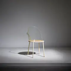 Shiro Kuramata, Rare chair, from the Piacere coffee shop, Tokyo, circa 1988, Acrylic, painted steel, varnished particle board
