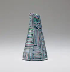 Vase, model no. 3855, from the 'Mosaico Multicolore' series by Paolo Venini, circa 1954, Multicoloured mosaico tessuto glass, sold Nov 2025