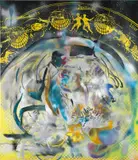 Sigmar Polke, Silberner Zwilling, 1975, acrylic and spraypaint on canvas