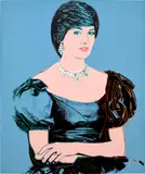 Portrait of Princess Diana by Andy Warhol, 1982, synthetic polymer and silkscreen ink on canvas, sold Mar 2024