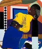 Mickalene Thomas, Keri On, 2009, rhinestones, acrylic and enamel on panel