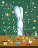 Atsushi Kaga, Nature Came Back While We Ate Gherkins, 2020, acrylic on canvas