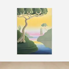 Tree at Waters Edge at Sunset by Daisy Dodd-Noble, 2020, oil on linen, sold Mar 2024