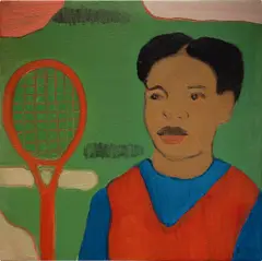 Sahara Longe, Untitled, 2021, oil on jute