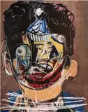 Genesis Tramaine, Black Boy with Vision, 2019, acrylic and oil stick on canvas