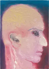 Miriam Cahn, denkender soldat, 5.1.19, 2019, oil on laminated cardboard