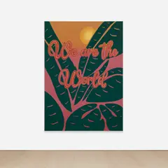 Joel Mesler, Untitled (We are the World), 2021, pigment on linen