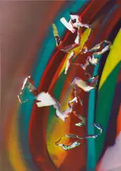 Untitled by Katharina Grosse, 2021, acrylic on canvas, offered Mar 2024
