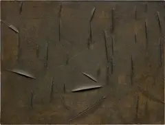Tête de Nègre by Salvatore Scarpitta, 1959, canvas and mixed media on panel, sold Mar 2024