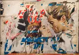 Rotella, Innamorati, 1978, paper collage on canvas