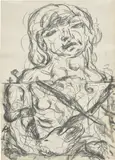 Georg Baselitz, GETEILTER HELD (DIVIDED HERO), 1966, graphite and watercolour on paper