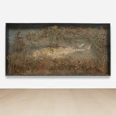 Anselm Kiefer, Pietà, 2007, oil, emulsion, acrylic, shellac, brambles, cardboard and dried roses on canvas, in artist's frame