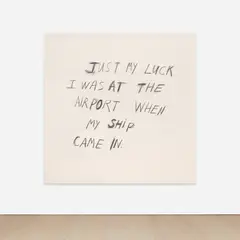 Richard Prince, Just My Luck, 2021, charcoal on raw canvas
