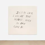 Richard Prince, Just My Luck, 2021, charcoal on raw canvas