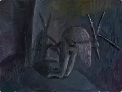 Guillermo Kuitca, België, 1984, oil on canvas