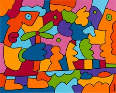 Capturing the Moment in Colour by Thierry Noir, 2023, acrylic on canvas, sold Mar 2024