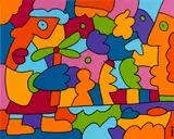 Thierry Noir, Capturing the Moment in Colour, 2023, acrylic on canvas