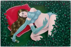 Jeanine Brito, At the Border of All Things (After Paula), 2022, acrylic on canvas, diptych