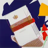 Muratti Ambassador Cigarettes by Andy Warhol, 1984, silkscreen ink, graphite and coloured paper collage on paperboard, sold Mar 2024