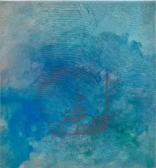 Friedrich Kunath, Untitled, 2008, gouache, watercolour and silkscreen print on canvas