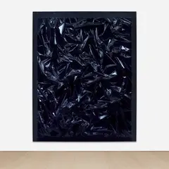 Anselm Reyle, Untitled, 2008, acrylic and PVC foil on canvas, in artist's acrylic box frame