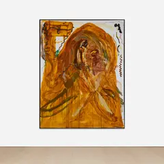 Prinzessin Sweethearttyr, die Süssigkeitin aus Fort Knox by Jonathan Meese, 2007, oil and paper collage on canvas, sold Mar 2024