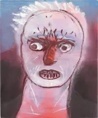 Zurückweichen by Miriam Cahn, 2016-17, oil on panel, sold Apr 2024