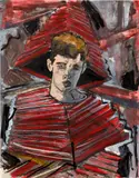 Hernan Bas, The 2014 Mr. General Idea Pageant, 2014, watercolour, ink and acrylic on vellum paper