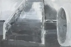 Hurvin Anderson, Landing, 1998, oil on paper laid on panel